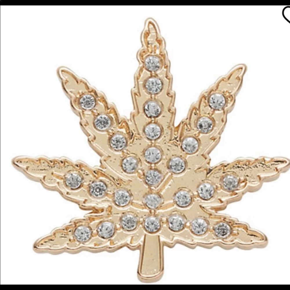 Gold hemp leaf Crocs Jibbitz